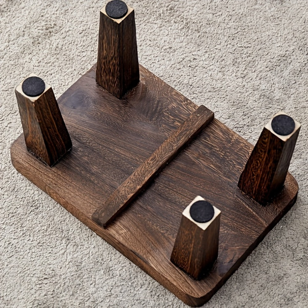 Solid Wood Stool with Footrest and Side Table for Living Room detail image - detail view 10
