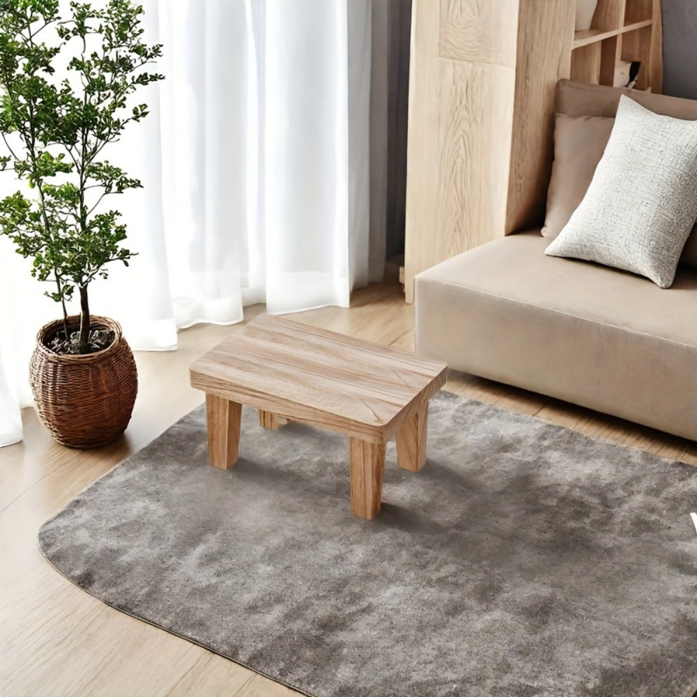 Solid Wood Stool with Footrest and Side Table for Living Room detail image - detail view 11