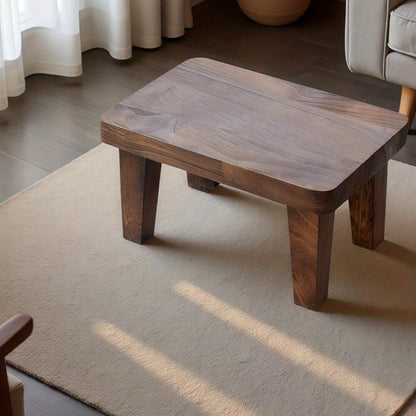 Solid Wood Stool with Footrest and Side Table for Living Room detail image - detail view 5
