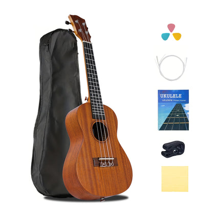 Soprano Ukulele shown in the 23 inch ukulele light brown option