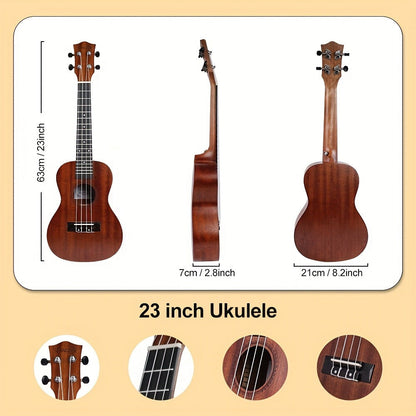 Soprano Ukulele, Beginner, Kit, Guitar for Lessons and Practice detail image