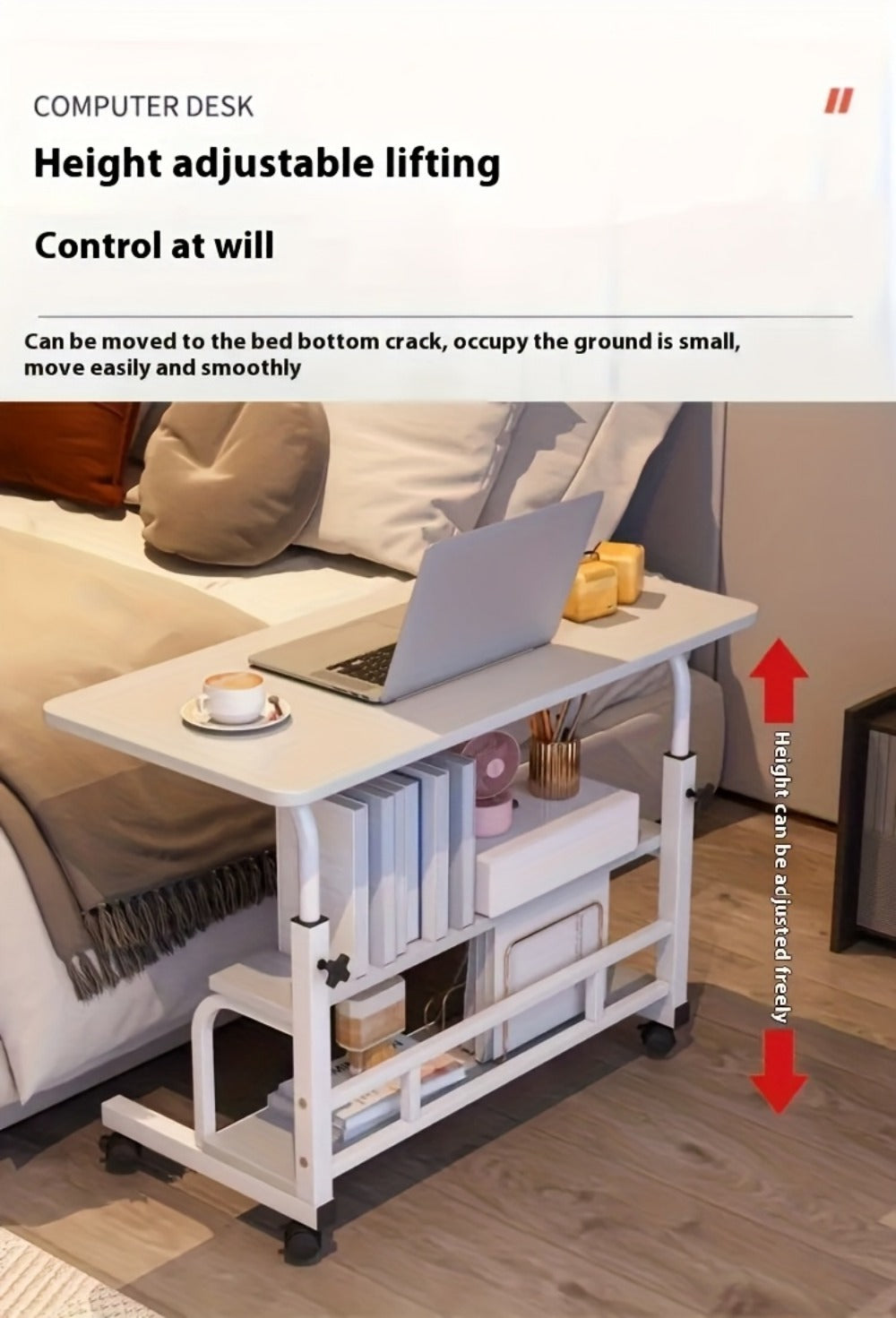 Space-Saving Computer Desk with Adjustable Height for Work, Display, and Everyday Use detail image - detail view 21