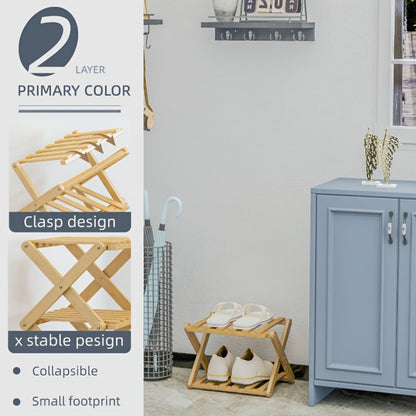 Space-Saving Foldable Shoe Rack, Freestanding Shoe Storage Rack for Entryway detail image - detail view 3