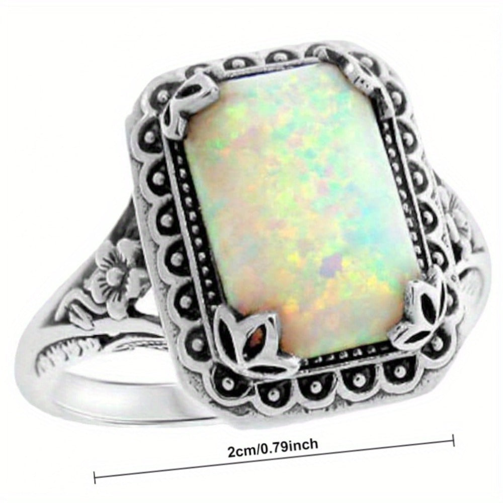 Stackable Rings for Women - 925 Sterling Silver Ring for Handcrafted Inlaid Stone Elegant Band - product detail view 2