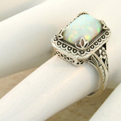 Stackable Rings for Women - 925 Sterling Silver Ring for Handcrafted Inlaid Stone Elegant Band - product detail view 9