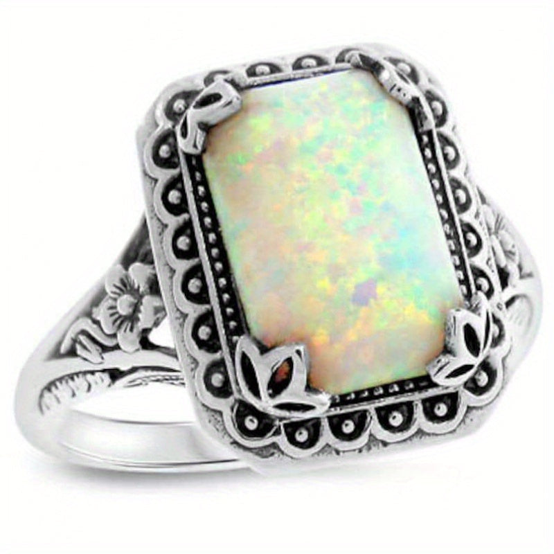 Stackable Rings for Women - 925 Sterling Silver Ring for Handcrafted Inlaid Stone Elegant Band - product detail view 11