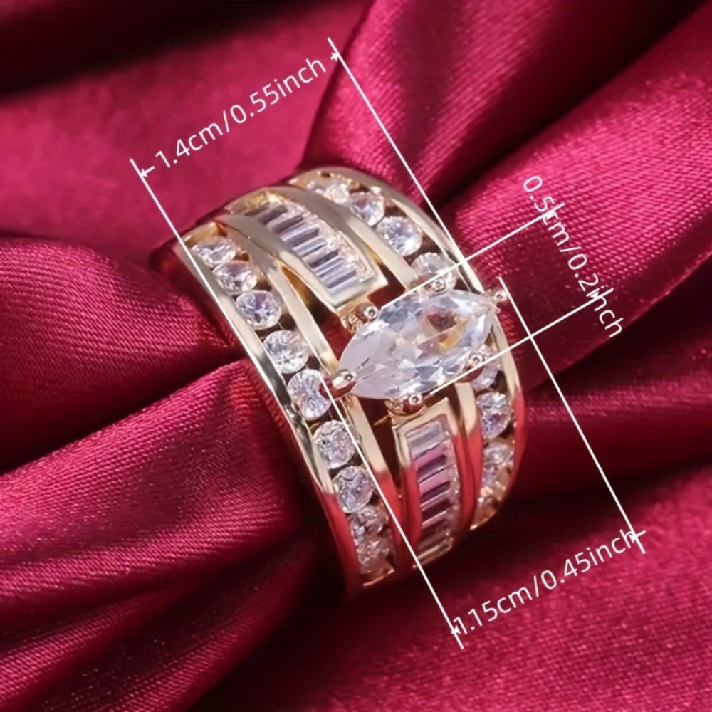 Stackable Rings for Women - Wide Band Ring Set 2Pcs for - Vintage Elegant Engagement Ring Set, Silver - product detail view 8