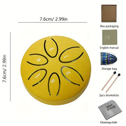 Steel Tongue Drum, 3-Inch 6-Note shown in the Golden, 1 option