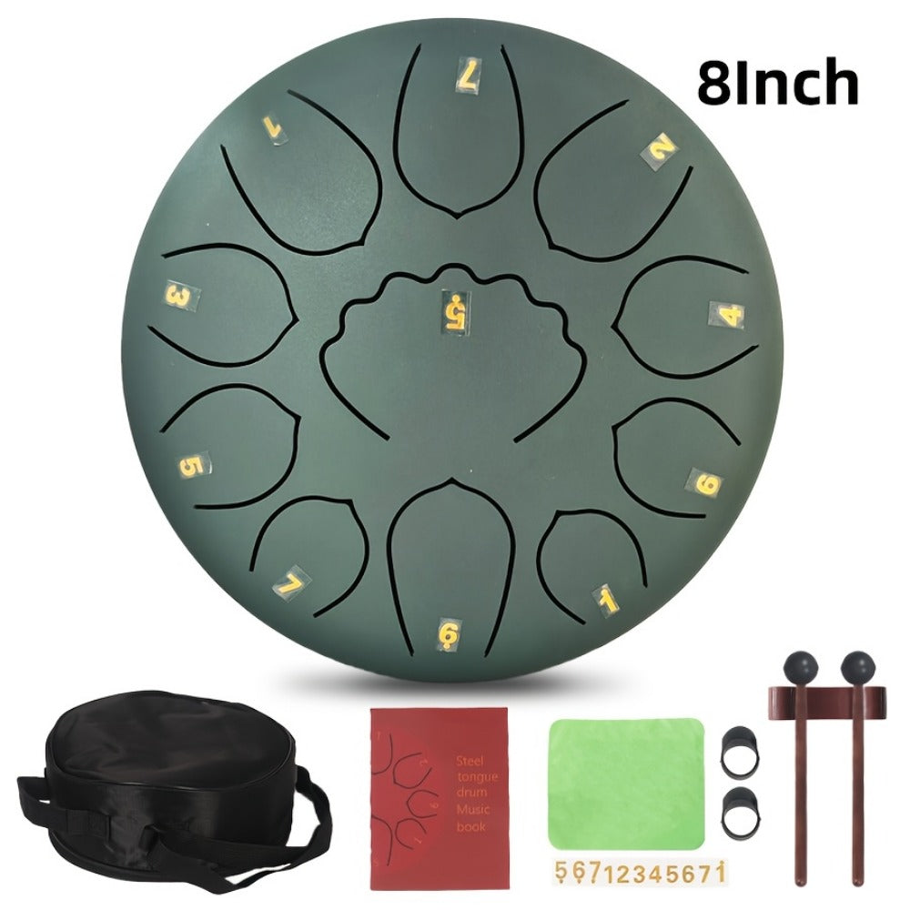 Steel Tongue Drum, 6/8-Inch 8/11-Note Set with Bag, Mallets and Music Book detail image - detail view 5