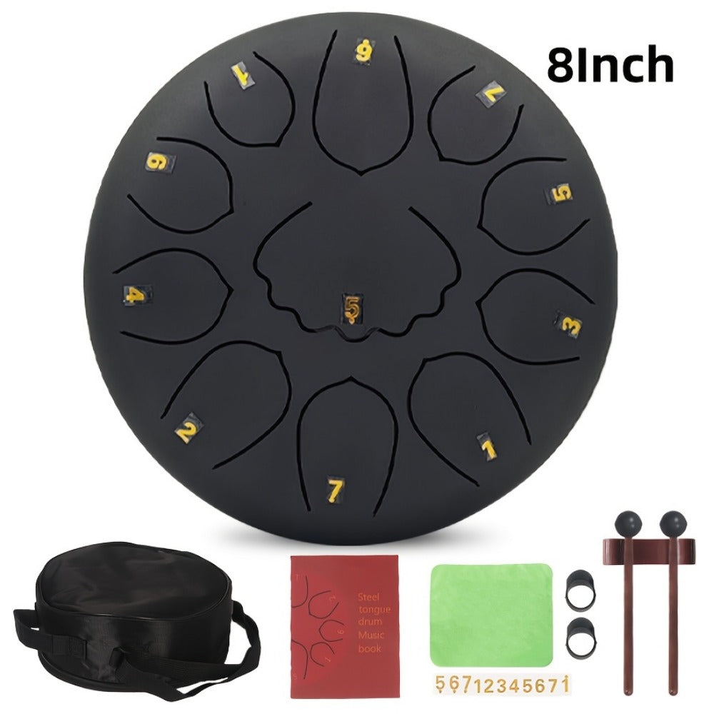 Steel Tongue Drum, 6/8-Inch 8/11-Note Set with Bag, Mallets and Music Book detail image - detail view 7