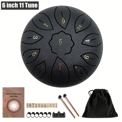 Steel Tongue Drum, 6-Inch 11-Note shown in the Black option