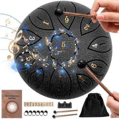 Steel Tongue Drum, 11-Note shown in the Black option