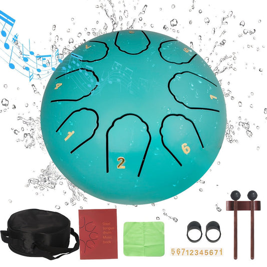 Steel Tongue Drum, 8-Inch 11-Note shown in the 6inch-Lake Blue option