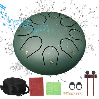 Steel Tongue Drum, 8-Inch 11-Note Rain Drum Set with Bag and Mallet Holder detail image - detail view 5