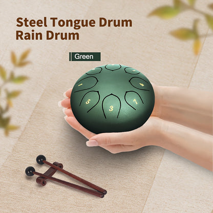 Steel Tongue Drum, 8-Inch 11-Note shown in the 6in For Lotus-Green option