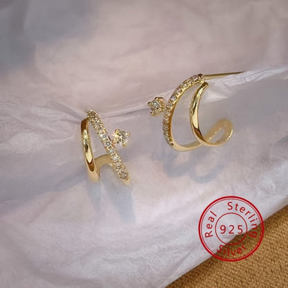 Stud Earrings for Women - CZ for 925 Sterling Silver Double Claw Prong Zirconia | Hypoallergenic - product detail view 4