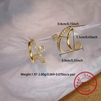 Stud Earrings for Women - CZ for 925 Sterling Silver Double Claw Prong Zirconia | Hypoallergenic - product detail view 12