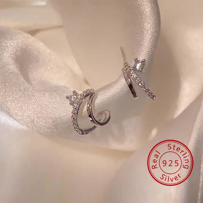 Stud Earrings for Women - CZ for 925 Sterling Silver Double Claw Prong Zirconia | Hypoallergenic - product detail view 15