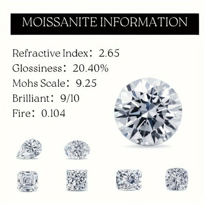 Stud Earrings for Women - Moissanite S925 Sterling Silver 0.5 1.0 2.0 3.0 Carat Diamond Alternative - product detail view 5