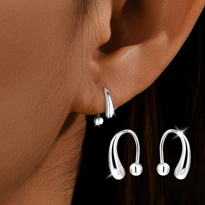 Stud Earrings for Women - S925 Sterling Silver Teardrop with Screw-Back Minimalist High-End for - product detail view 15