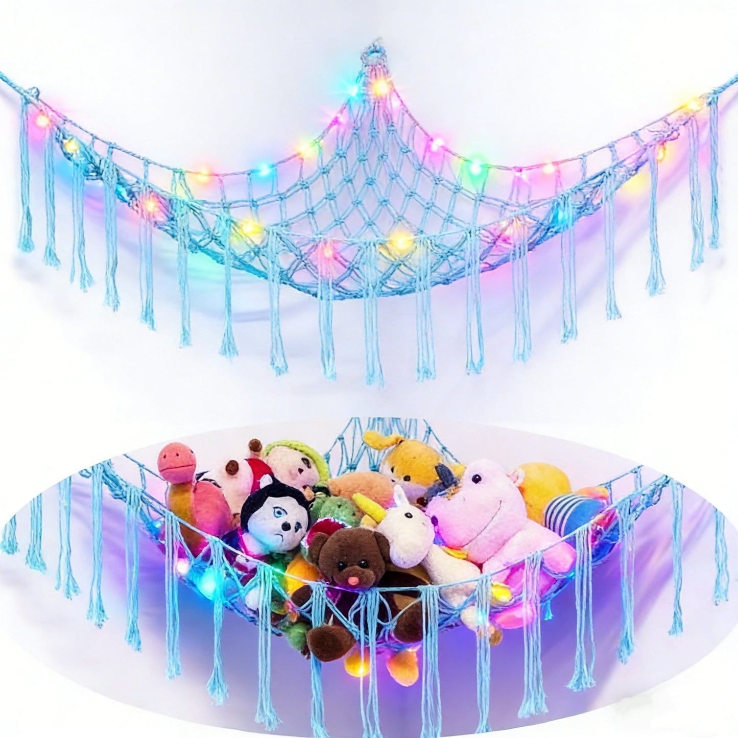 Toy Hammock shown in the Blue With Light option