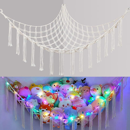 Stuffed Animal Storage Hammock with LED Lighting and Washable Cover for Kids' Room detail image - detail view 7