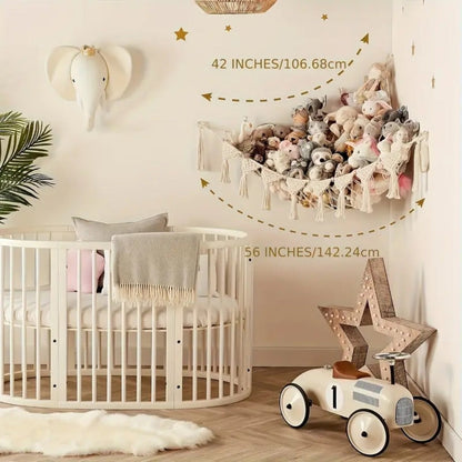 Stuffed Animal Storage Hammock with LED Lighting for Kids' Room detail image - detail view 14