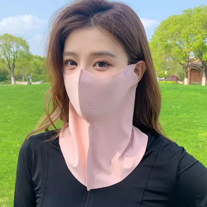 Sun Protection Mask - Face Women 2-in-1 Full Face Neck Cover Breathable UV Shield Outdoor - product detail view 2
