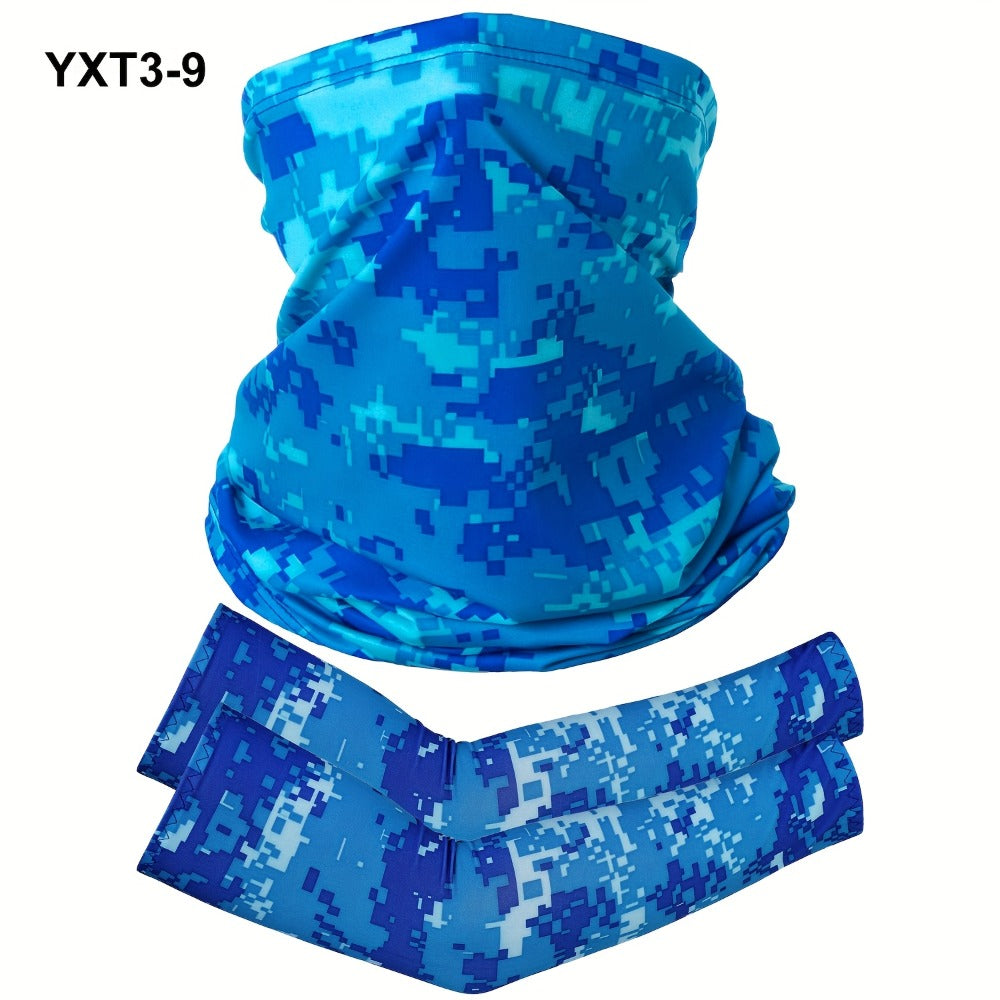 Sun Protection Set - Riding Face Mask 3pcs + Arm Sleeves 1 Pair Breathable Quick Dry Unisex - product detail view 7