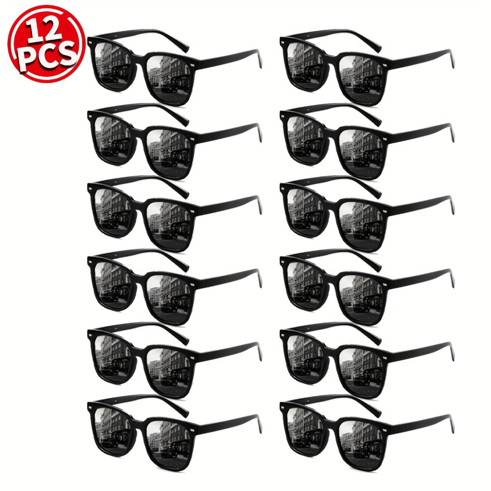 Sunglasses for Men - 12 Pack Classic Square Retro Fashion Eyewear Unisex PC Frame Multi-Color - product detail view 6