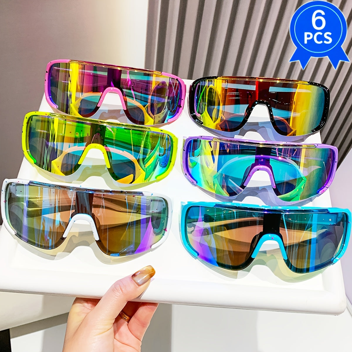 Sunglasses for Men - Anti Glare Glasses 6 Pairs Unisex Lightweight PC Frame HD Lenses Outdoor - product detail view 11