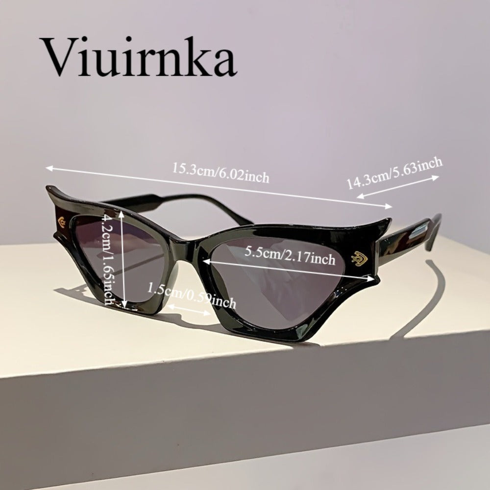 Sunglasses for Women - Cat Eye for Black Retro Wide Rim Bold Statement Eyewear for , Beach - product detail view 5
