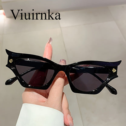 Sunglasses for Women - Cat Eye for Black Retro Wide Rim Bold Statement Eyewear for , Beach - product detail view 7