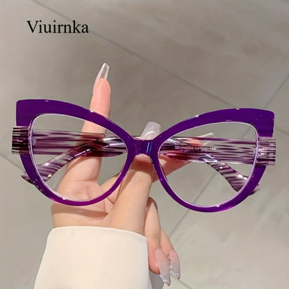 Sunglasses for Women - Cat Eye Glasses Oversized Leopard Print Color Block Gradient Frame Cute - product detail view 5