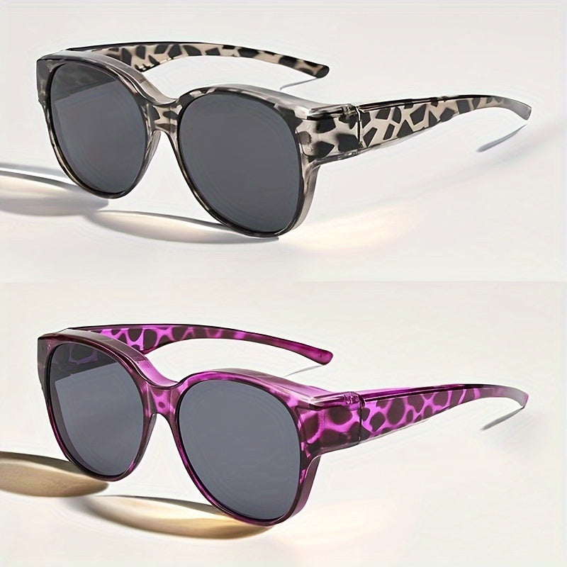 Sunglasses for Men - Clip On Glasses 2 Pack Retro Vintage Round Frames No Tools Needed - product detail view 24
