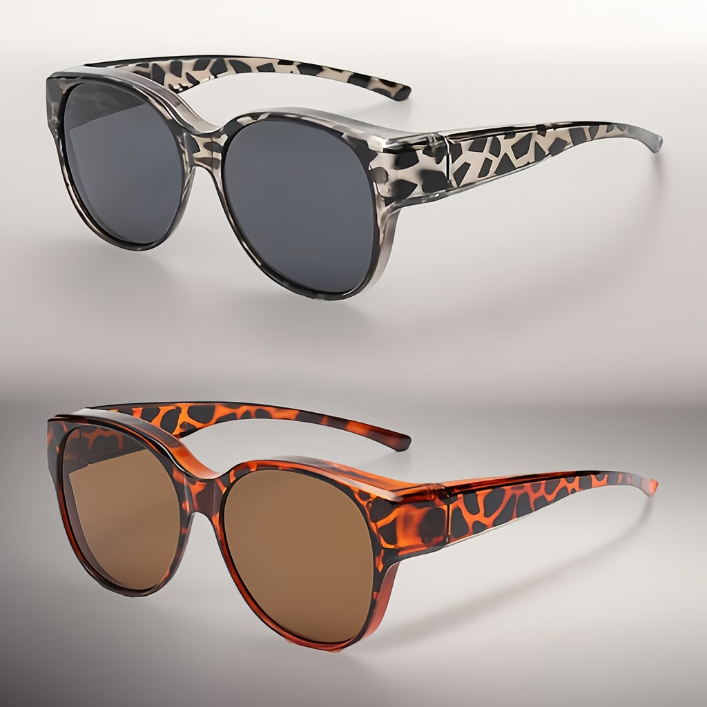 Sunglasses for Men - Clip On Glasses 2 Pack Retro Vintage Round Frames No Tools Needed - product detail view 25