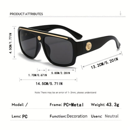 Sunglasses for Men - Cyberpunk Square Glasses Metal Frame Street Style Lightweight Unisex - product detail view 8