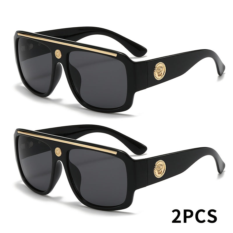 Sunglasses for Men - Cyberpunk Square Glasses Metal Frame Street Style Lightweight Unisex - product detail view 27