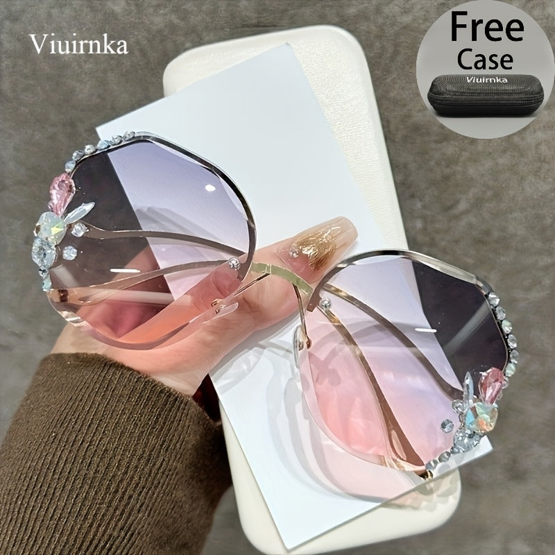 Sunglasses for Women - Diamond for Premium Gradient Lenses with Protective Case Glamour Fashion - product detail view 30