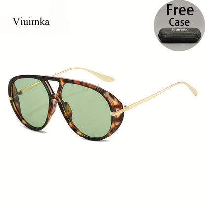Sunglasses for Men - Double Bridge Women Retro Vintage UV Protection Unisex Lightweight Shades - product detail view 17