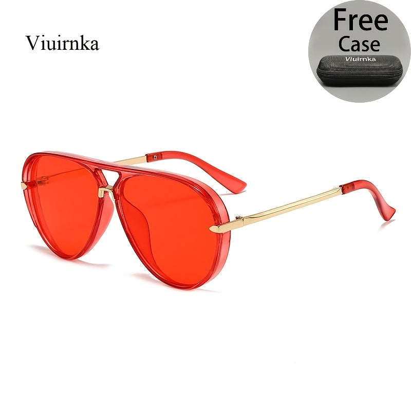Sunglasses for Men - Double Bridge Women Retro Vintage UV Protection Unisex Lightweight Shades - product detail view 36