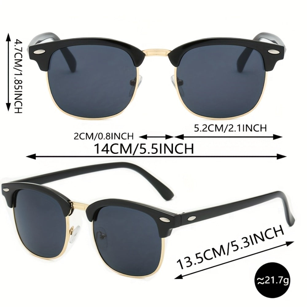 Sunglasses for Men - Fashion Glasses 2 Pack Square Frame Lightweight Decorative Eyewear for - product detail view 2
