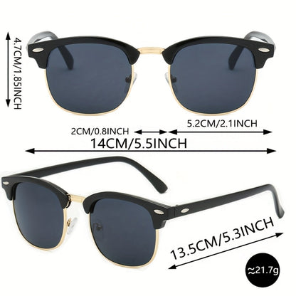 Sunglasses for Men - Fashion Glasses 2 Pack Square Frame Lightweight Decorative Eyewear for - product detail view 2