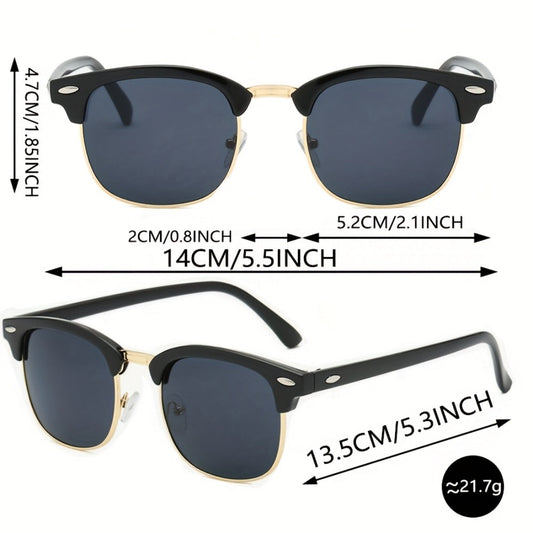 Sunglasses for Men - Fashion Glasses 2 Pack Square Frame Lightweight Decorative Eyewear for - product detail view 2