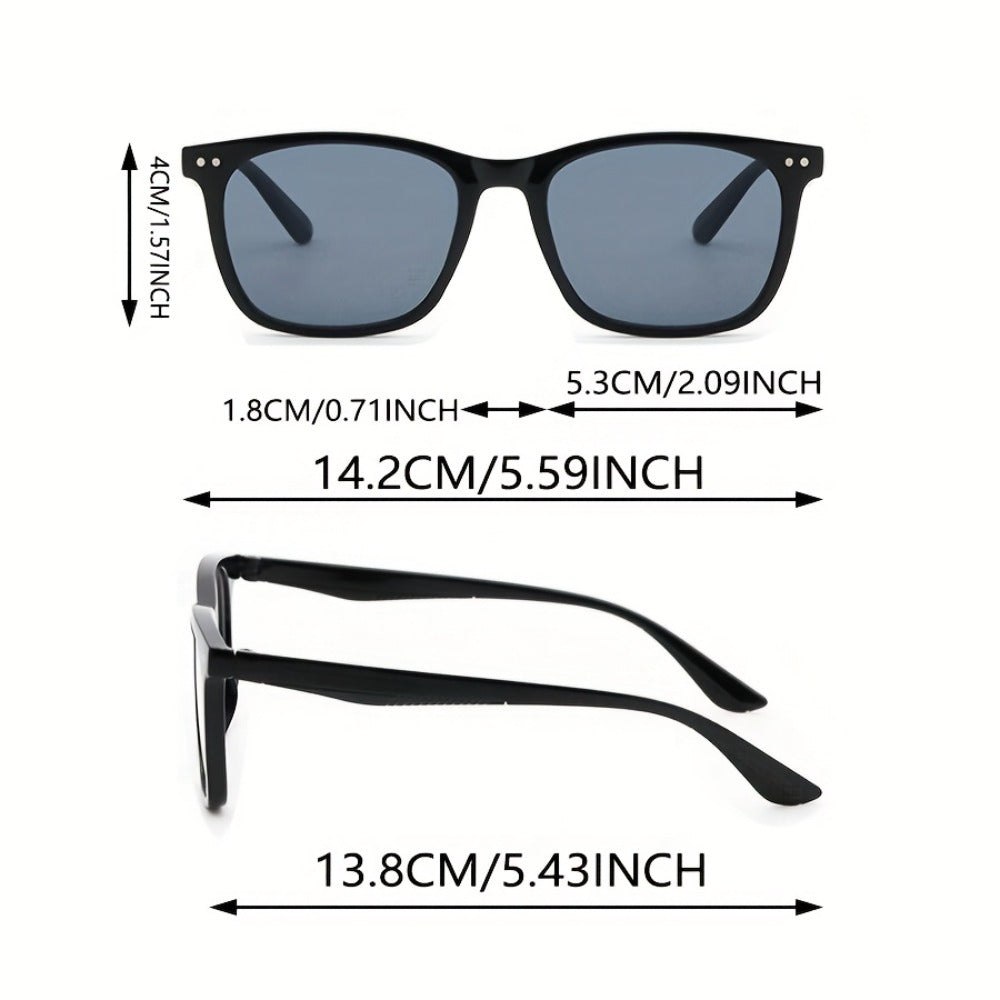 Sunglasses for Men - Fashion Glasses 2 Pack Square Frame Lightweight Decorative Eyewear for - product detail view 3