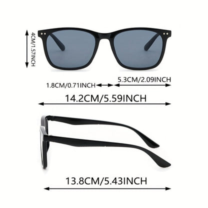 Sunglasses for Men - Fashion Glasses 2 Pack Square Frame Lightweight Decorative Eyewear for - product detail view 3
