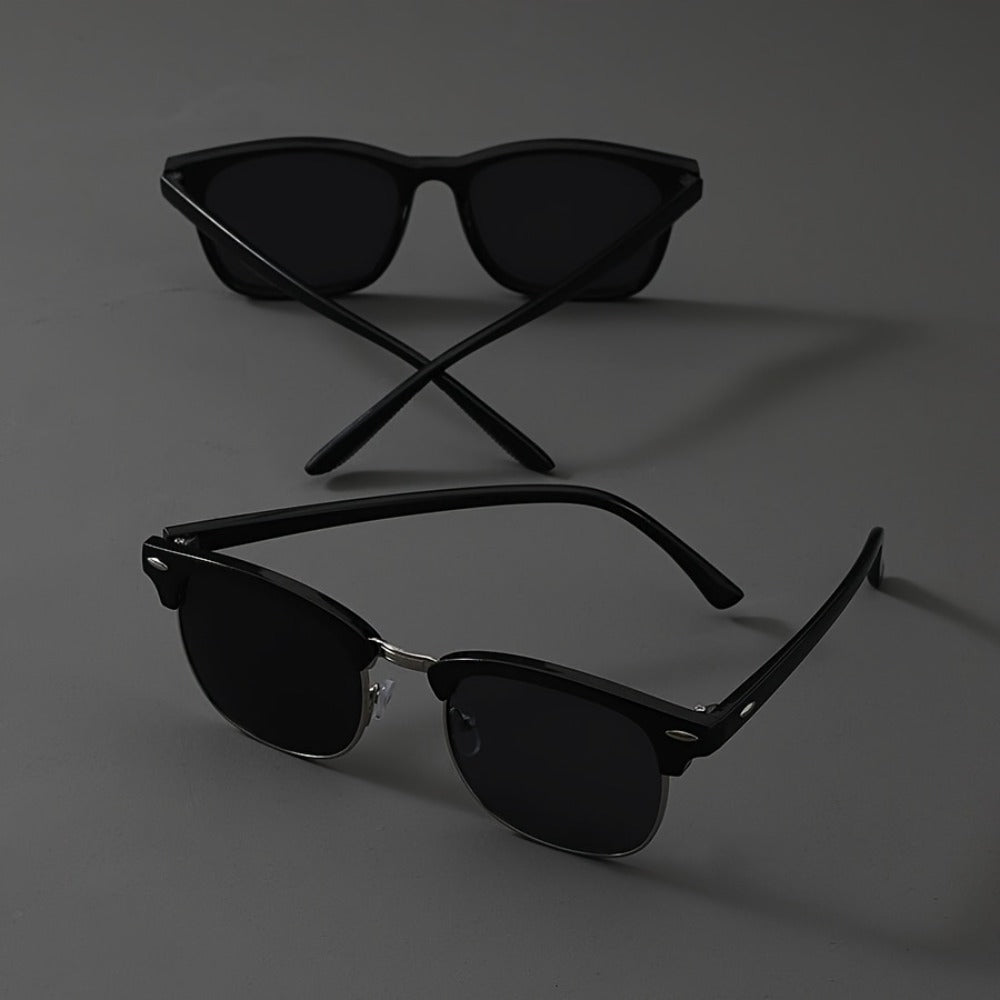 Sunglasses for Men - Fashion Glasses 2 Pack Square Frame Lightweight Decorative Eyewear for - product detail view 5