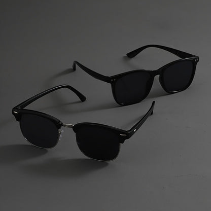 Sunglasses for Men - Fashion Glasses 2 Pack Square Frame Lightweight Decorative Eyewear for - product detail view 7