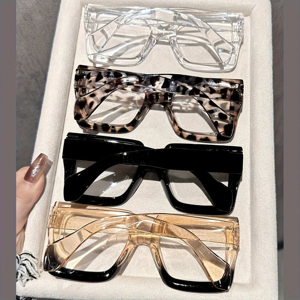 Sunglasses for Women - Fashion Glasses for 4 Pack Square Frame Tortoiseshell Clear Rose Gold - product detail view 2