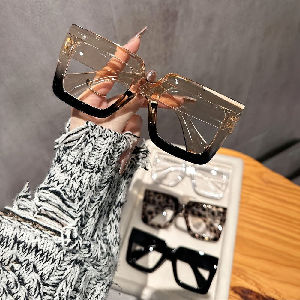 Sunglasses for Women - Fashion Glasses for 4 Pack Square Frame Tortoiseshell Clear Rose Gold - product detail view 3